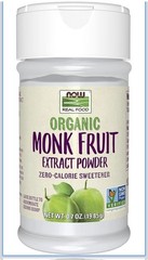 3x NOW Foods Certified Organic Monk Fruit Powder 0-Calorie Sweetener 414 Serving