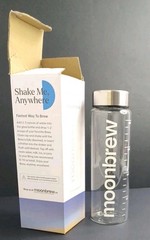 Moonbrew Deluxe Shaker Glass Bottle Clear 16 oz Stainless Steel Lid