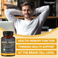 Brain Health Supplement Improves Memory Focus Support Thinking Health 30-120 Cap