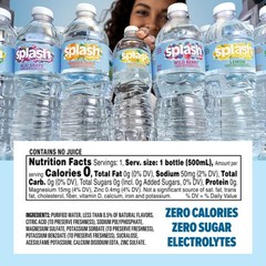 SPLASH REFRESHER Flavored Water Bottles, Acai 16.9 Fl Oz (Pack of 6), Clear
