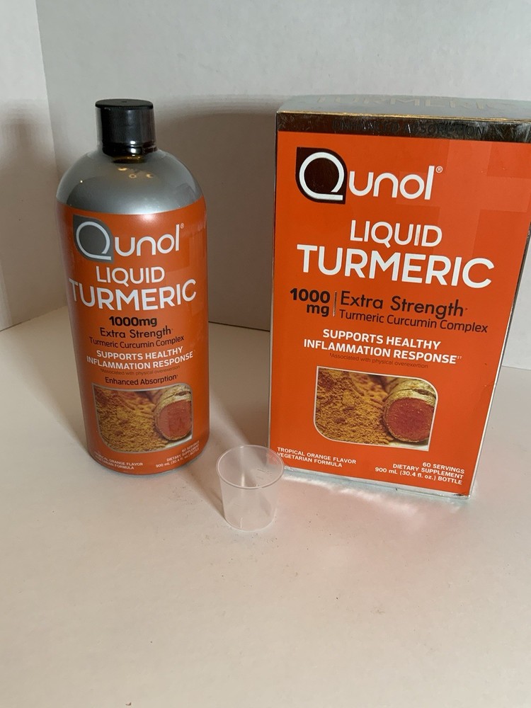 Qunol Liquid Turmeric Extra Strength 1000 mg Orange Flavor 30.4oz – Exp 05/27