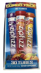 Zipfizz Multi-Vitamin Energy Hydration Drink Mix Grape Fruit Punch Mango Pack of