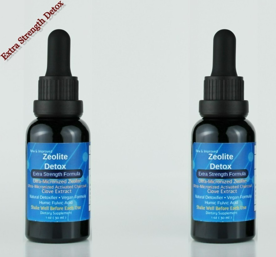 Liquified Zeolite Extra Strength x 2 in GLASS BOTTLE No Plastic, Liquid Detox
