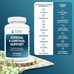 Dr. Berg Adrenal & Cortisol Support – 60 Capsules – New! Exp 5/2026