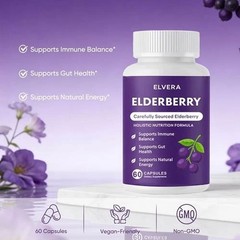Enhanced Elvera Elderberry Gut Support Complex – Organic Black Elderberry Soft C