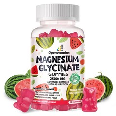 Magnesium Glycinate Gummies 2500mg – Sugar 90 Count (Pack of 1), Watermelon