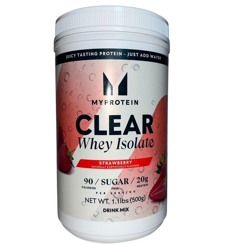 Myprotein Clear Whey Isolate Protein Powder Strawberry 1.1 lbs BB 09/2027 New