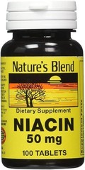 3 Pack Nature’s Blend Niacin Tablets, 50 mg, 100 Ct