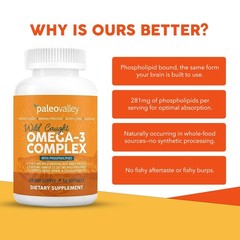 Paleovalley Omega-3 Complex Wild Caught Fish Oil Softgels 1050Mg Omega-3S 750Mg