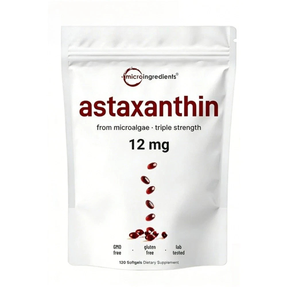Micro Ingredients Natural Astaxanthin 12mg | 120 Softgels, Easy to Swallow