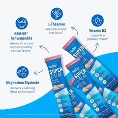 Nello Supercalm Powdered Drink Mix, Cortisol Reducer and Sleep Aid Supplement