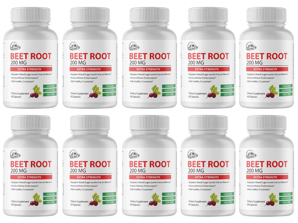 Beet Root 200mg Extra Strength 10 Bottles 600 Capsules