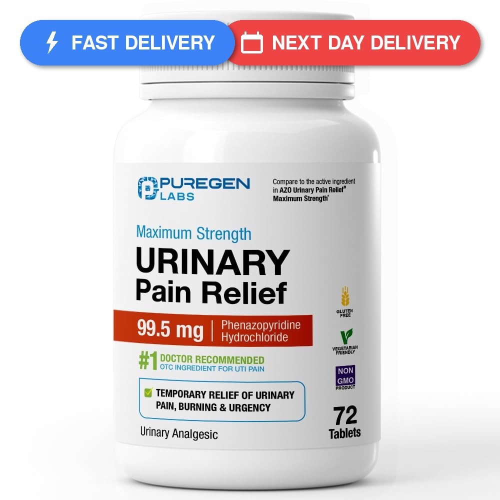 Puregen Labs Urinary Pain Relief | Phenazopyridine HCl 99.5mg Tablets |…