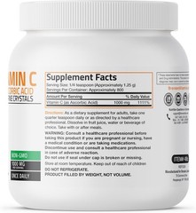 Bronson Vitamin C Powder Pure Ascorbic Acid Soluble 35.3 Ounce (Pack of 1)
