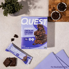 Quest Overload Protein Bars Chocolate Explosion 20g Protein Gluten Free 12 Ct