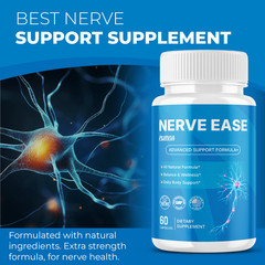 (5 Pack) Nerve Ease Capsules For Neuropathy NerveEase Support Pills (300 ct)