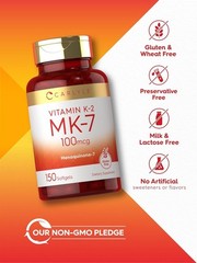 Vitamin K2 MK7 100 mcg | 150 Softgels | Non-GMO, Gluten Free Supplement