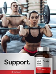 Horbäach Nitric Oxide Max 3600mg | 120 Caplets | with Arginine AAKG for Men and