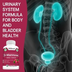 D-Mannose with Cranberry Caps-For Bladder and Urinary Tract Health- 120 Capsules