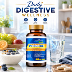 3 Pack Probiotic Supplement 100 Billion CFU Shelf Stable Digestive Health