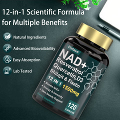 NAD supplement, 1500mg resveratrol containing supplement, 120 capsules USA Ship