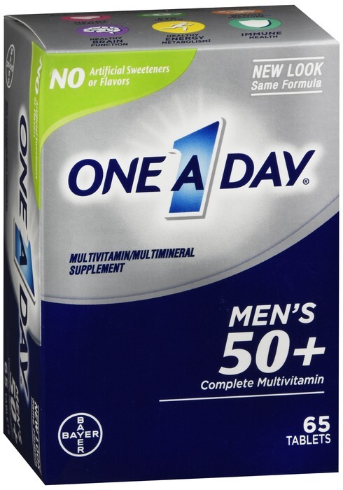 One A Day Men’s 50+ Complete Multivitamin 65ct Each (Pack Of 2 Bottles)