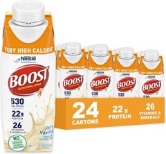 NESTLE Boost Very High Calorie Vanilla Nutritional Drink – 22G Protein, 24 pack