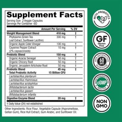 Thin 30 Probiotic 15 Billion CFUs Digestive Support, Boosts Metabolism 120 Caps