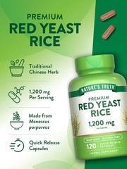 Red Yeast Rice 1200 mg | 120 Capsules | Non-GMO, Gluten Free | by Nature’s Truth