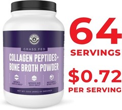 Left Coast Performance Collagen Bone Broth Powder Bone Broth Grass Fed 2lb