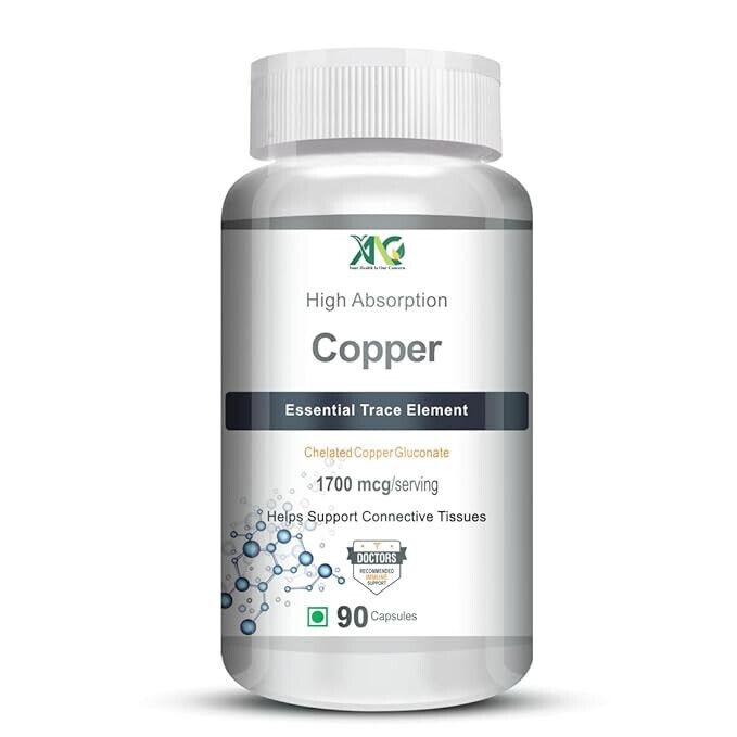 ANC Chelated Copper Gluconate – Support Connective Tissues –1700mcg – 90 Capsule