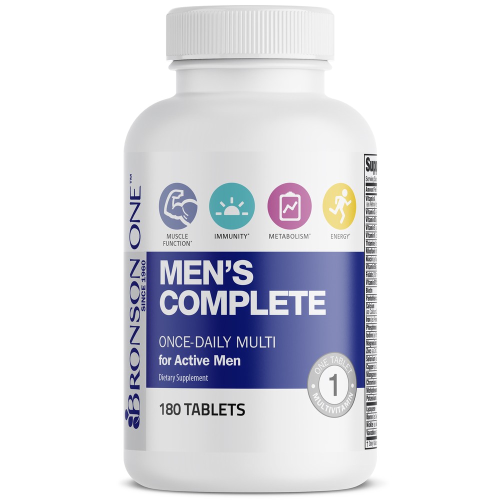 Bronson Men’s Complete Once Daily Multi For Active Men, 180 Tablets