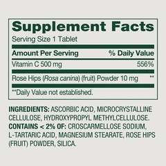 Spring Valley Vitamin C Supplement with Rose Hips Tablets, 500 mg, 250 Count