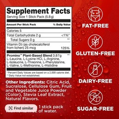EAA+BCAA Drink Mix Alternative to Whey Protein 20g Protein 1,000 IU Vitamin D3