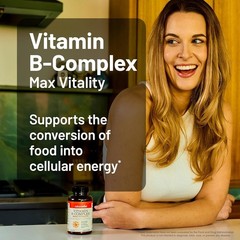 Vitamin B Complex for Women and Men – with Folic Acid Biotin B1 B2 B3 B6 B12 …