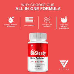 (2 Pack) BioSteady Blood Optimizer, Bio Steady Advanced Formula (120 Capsules)