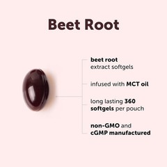 360 Count Beet Root Extract Softgels with MCT Oil – Gluten & Dairy Free