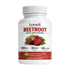 Lemeli Beet Root Extract Supplement 60Capsules, Lemeli Beetroot Capsules 1300mg