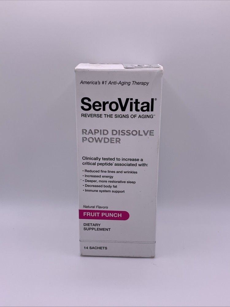NEW SeroVital Rapid Dissolve Fruit Punch Powder 14 Sachets Sealed Exp (READ)