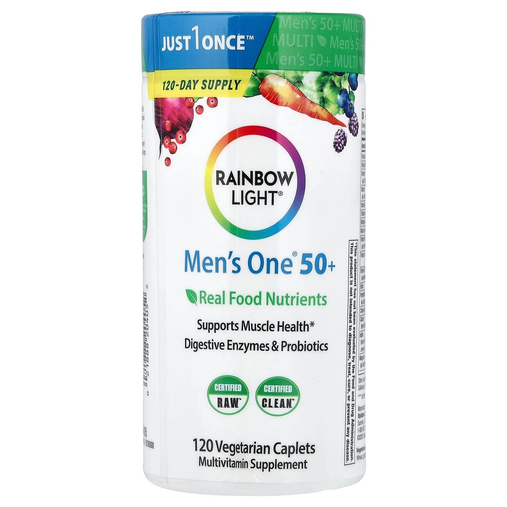 2 X Rainbow Light, Men’s One� 50+, Real Food Nutrients, 120 Vegetarian Caplets