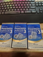 Bausch + Lomb PreserVision AREDS 3 Eye Vitamins Softgels, 60 Count Pack of 3