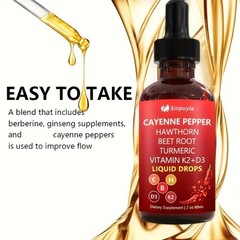 Cayenne Pepper Supplement Liquid Drops + Hawthorn Berry – Pack 2