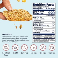 Plant Based Protein Bars Salted Maple Pecan Low Sugar 6 Count