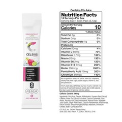 Convenient Energy Boost: Dragonfruit Lime Powder Sticks with 7 Vitamins – 2.8 Oz