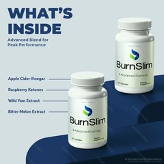 Burn Slim Capsules, BurnSlim Supplement for Weight Loss & Metabolism Boost 60ct
