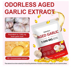 Odorless Aged Garlic Extract 2 PACK 7500mg – 300 Softgels,Heart & Immune Support