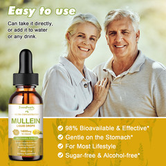 60ML Mullein Drops for Lungs Cleanse Mullein Leaf Extract Vegan Non-GMO