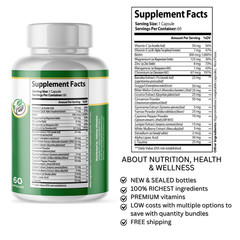 InsuLeaf- Blood Support- 12 Bottles- 720 Capsules