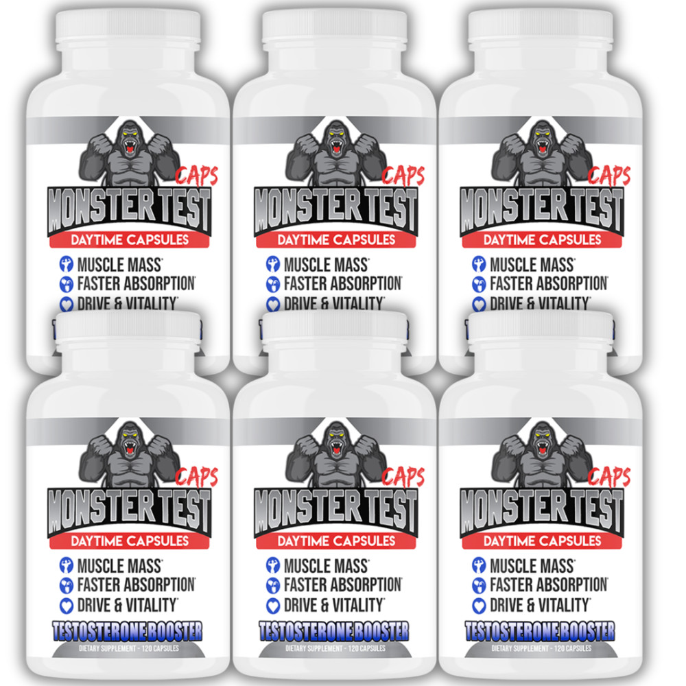 #1 Testosterone Booster Monster Test Caps Drive Men’s Capsule Pills 120ct, 6pk