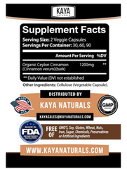 (2 Pack) True Organic Ceylon Cinnamon 1200mg High Potency Blood Sugar SUPPORT